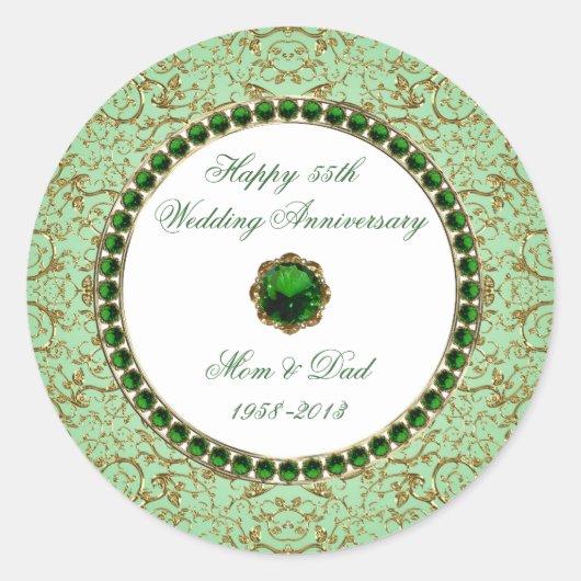 Emerald Wedding Jubileum Sticker (Voorkant)