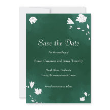 Emerald Wedding Waterverf floral Save the Date