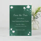 Emerald Wedding Waterverf floral Save the Date (Staand voorkant)