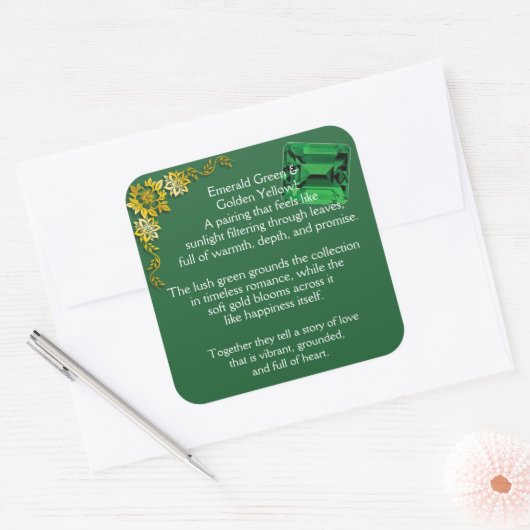 Emerald Welcome Vierkante Sticker (Envelop)