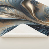 Emerald Whisper - Blauwgroen en gouden Abstracte k Sherpa Deken (3/4)