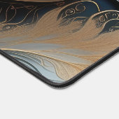 Emerald Whisper - Turquoise - Gouden Abstracte Blo Bureaumat (Hoek)