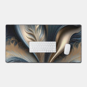 Emerald Whisper - Turquoise - Gouden Abstracte Blo Bureaumat (Keyboard & Muis)