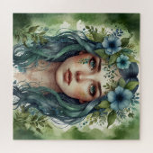 Emerald Whispers Portret van een vrouw Legpuzzel (Horizontaal)