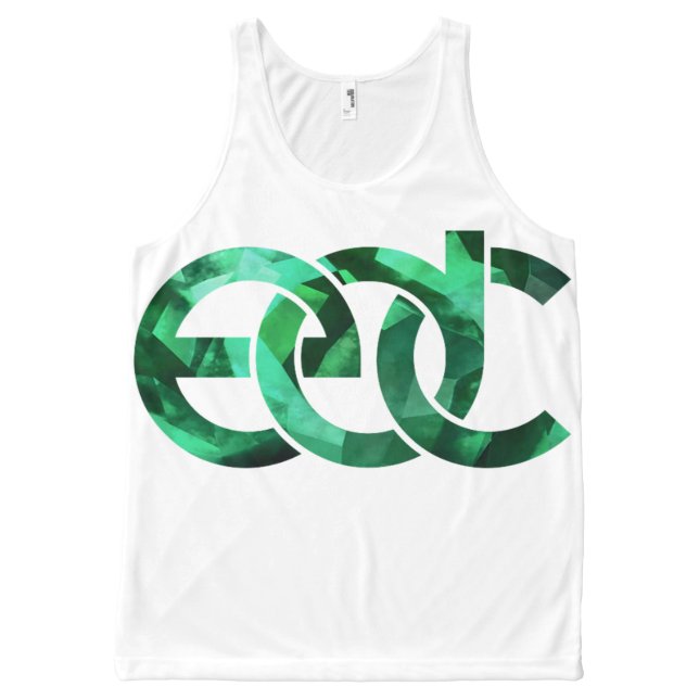 Emerald/white EDM All-Over-Print Tank Top (Voorkant)