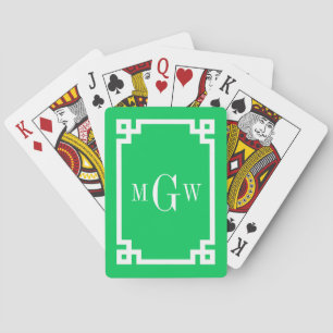 Emerald White — Griekse sleutel #2, omhuld 3 inkt Pokerkaarten