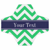 Emerald White LG Chevron Navy Blue Name Monogram Voetbal (Enkel)