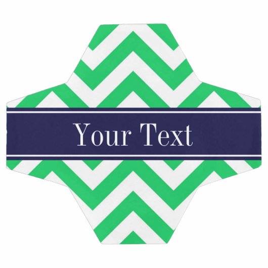 Emerald White LG Chevron Navy Blue Name Monogram Voetbal (Enkel)