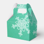 Emerald White Sneeuwvlokken Minimalistische Kerstm Bedankdoosjes (Achterkant)