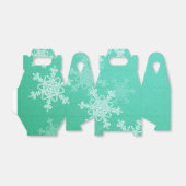 Emerald White Sneeuwvlokken Minimalistische Kerstm Bedankdoosjes (Uitgevouwen)