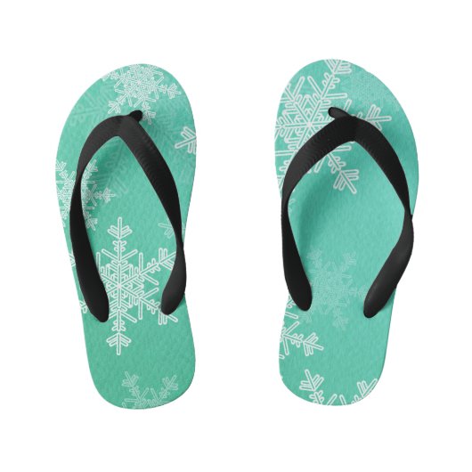 Emerald White Sneeuwvlokken Minimalistische Kerstm Kinder Teenslippers (Voetbed)