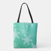 Emerald White Sneeuwvlokken Minimalistische Kerstm Tote Bag (Achterkant)