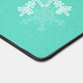 Emerald White Snowflakes Minimalistische kerstnaam Bureaumat (Hoek)