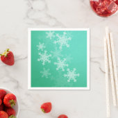 Emerald White Snowflakes Minimalistische kerstnaam Servetten (Insitu)