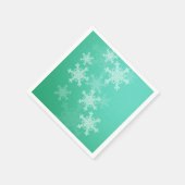 Emerald White Snowflakes Minimalistische kerstnaam Servetten (Hoek)