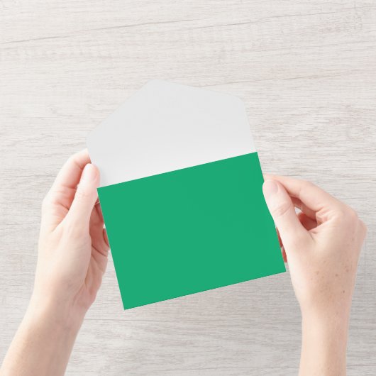 Emerald & White Wedding Mailer - All In One Uitnodiging (Opening)