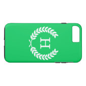 Emerald White Wheat Laurel Wreath Initiaal Monogra Case-Mate iPhone Case (Achterkant (Horizontaal))