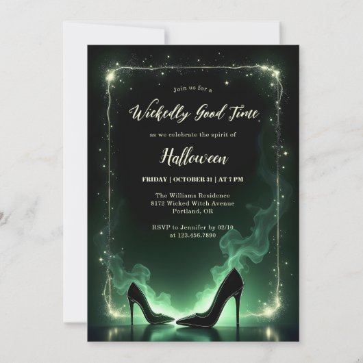 Emerald Wickedly Goede Tijd Meisjes Halloween Part Kaart (Voorkant)