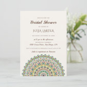 Emerald Wild Amazon Forest Mandala Bridal Shower Kaart (Staand voorkant)