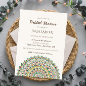 Emerald Wild Amazon Forest Mandala Bridal Shower Kaart