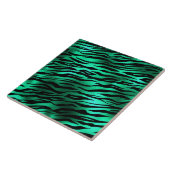 Emerald Wild Glam Zebra Stripe Tegeltje (Zijkant)