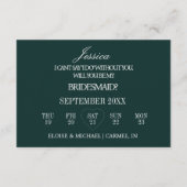 Emerald Will You Be My Bridesmaid Proposal Card Kaart (Achterkant)