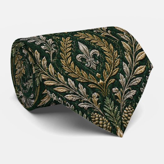 Emerald Winter Barok Luxe Trouwdag Stropdas (Opgerold)