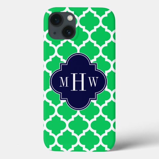 Emerald Wit Marokkaans #5 Marine 3 Initiele Monogr Case-Mate iPhone Case (Achterkant)