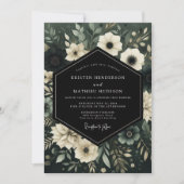 Emerald Woodland Bloom Wedding Kaart (Voorkant)