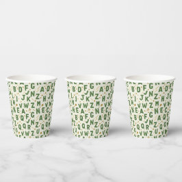 Emerald Woud Alfabet Glitter Papieren Bekers