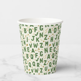 Emerald Woud Alfabet Glitter Papieren Bekers