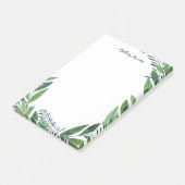 Emerald Wreath - Naam blauwe kalligrafie Post-it® Notes (Schuin)