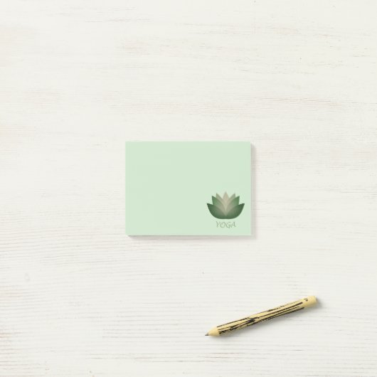 Emerald Yoga Lotus Flower Post-it® Notes (Op bureau)