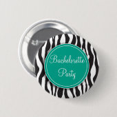 Emerald Zebra Print Bachelorette Party Button (Voorkant /achterkant)
