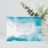 Emerald Zee Blauw Orthodoxe Christelijke Doop Bedankkaart (Staand voorkant)