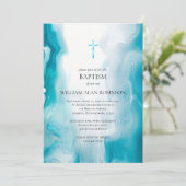 Emerald Zee Blauw Orthodoxe Christelijke Doop Kaart (Staand voorkant)