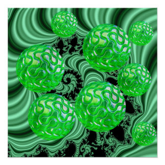 Emerald Zee Forest, Abstracte Groene Oceaan Poster