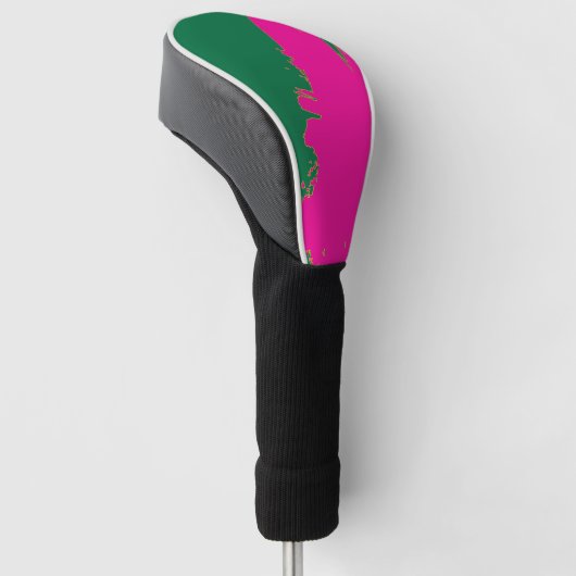 EmeraldGreen PinkSplash Golfheadcover (Schuin)