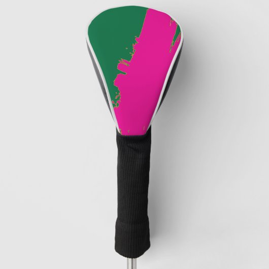 EmeraldGreen PinkSplash Golfheadcover (Voorkant)
