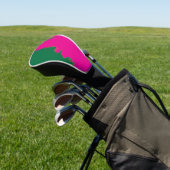 EmeraldGreen PinkSplash Golfheadcover (Insitu)