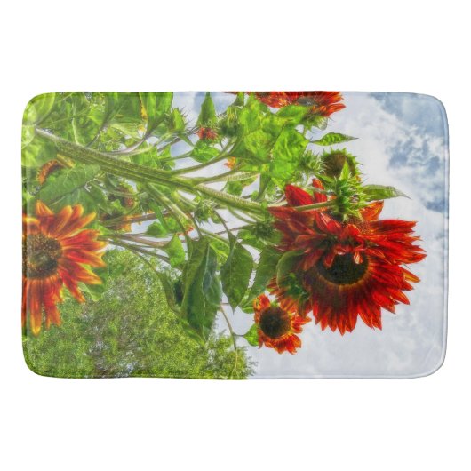 Emeralds and Fire Sunflower Bathmat Badmat (Voorkant)