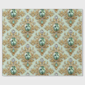 Emeralds en goud cadeaupapier (Vlak)