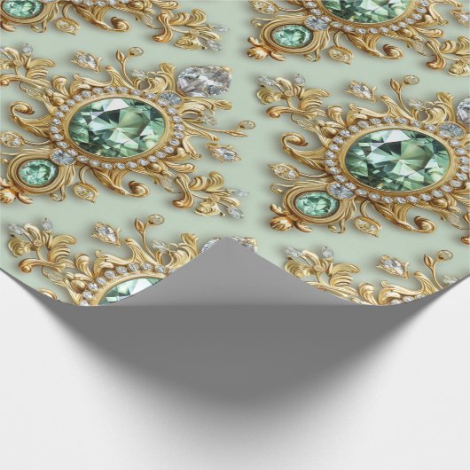 Emeralds en goud cadeaupapier (Hoek)