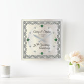 Emeralds | Jubileum 20e bruiloft diamanten Vierkante Klok (Huis)