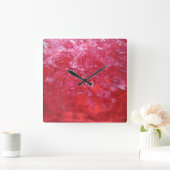 Emerge Rode anjer Floral White - Abstracte kunst Vierkante Klok (Huis)