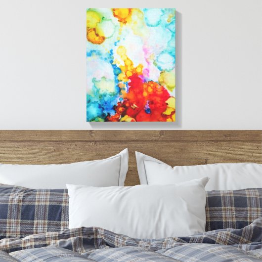 Emergence Abstracte alcoholinkt schilderij Canvas Afdruk (Insitu (Slaapkamer))