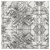 Emergence Fabric Pattern in zwart-wit Stof (Close Up)