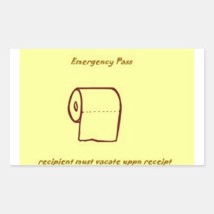 Emergency badkamer pass knevel cadeau rechthoekige sticker