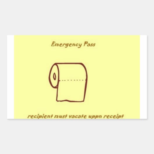 Emergency badkamer pass knevel cadeau rechthoekige sticker (Voorkant)