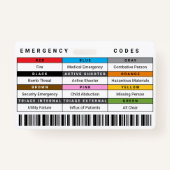  Emergency Codes Hospital Employee Photo ID Badge (Achterkant)